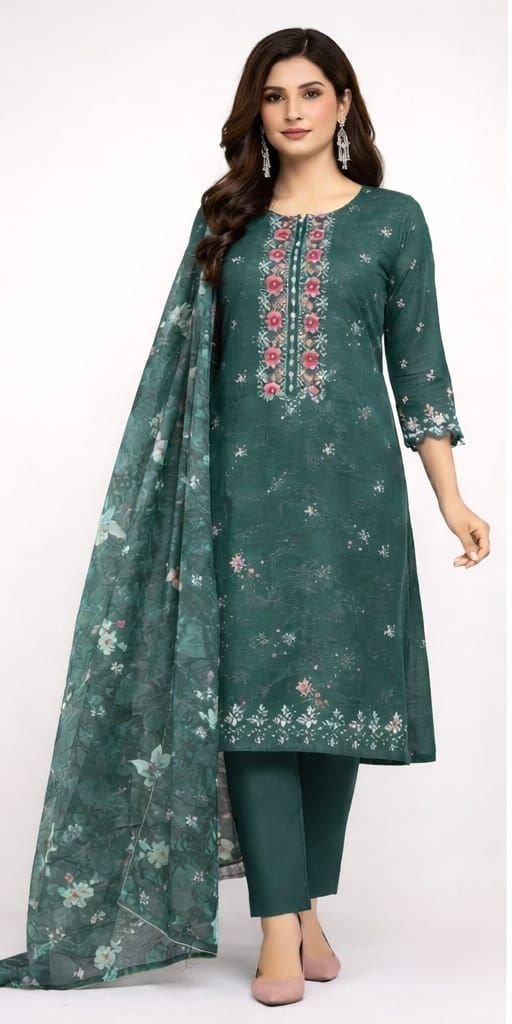 Premium Floral Printed Three Piece – Elegant Collection