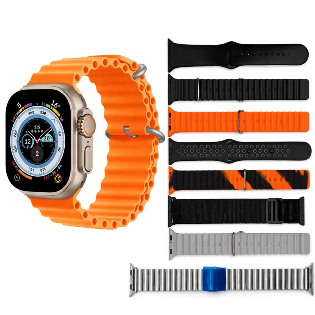 Y80 Ultra Smart Watch with 8 Straps